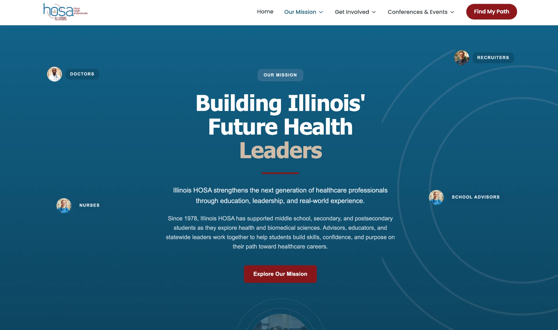 Illinois HOSA homepage screenshot