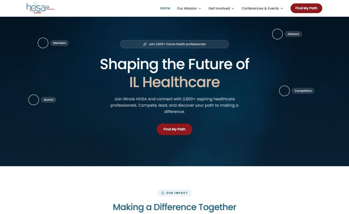 Illinois HOSA homepage screenshot